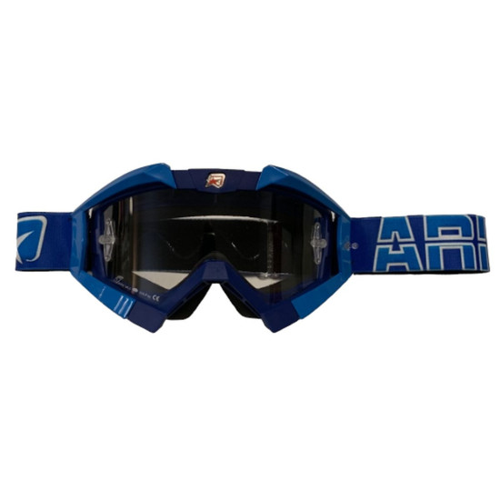 ARIETE GOGLE RIDING CROWS BASIC KOLOR GRANATOWY / NIEBIESKI, SZYBKA ANTI FOG, ANTI SCRATCH, UV, ROLL-OFF READY, GĄBKA 2 