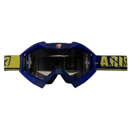 ARIETE GOGLE RIDING CROWS BASIC KOLOR GRANATOWY / NIEBIESKI / ŻÓŁTY, SZYBKA ANTI FOG, ANTI SCRATCH, UV, ROLL-OFF READY, 