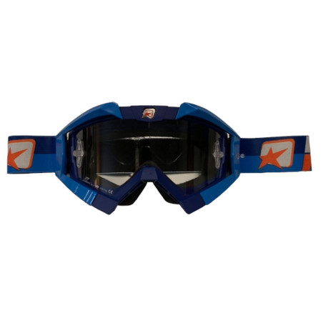 ARIETE GOGLE RIDING CROWS BASIC KOLOR GRANATOWY / NIEBIESKI / POMARAŃCZOWY, SZYBKA ANTI FOG, ANTI SCRATCH, UV, ROLL-OFF 