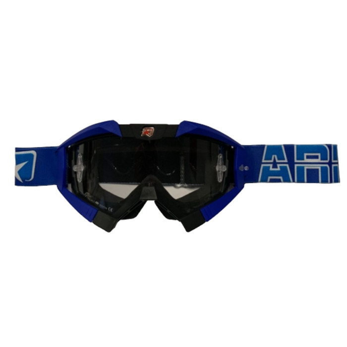 ARIETE GOGLE RIDING CROWS BASIC KOLOR CZARNY / GRANATOWY, SZYBKA ANTI FOG, ANTI SCRATCH, UV, ROLL-OFF READY, GĄBKA 2 WAR