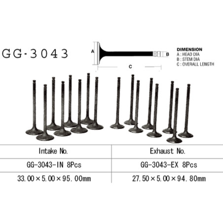 VESRAH Exhaust valve Suzuki GSXR 1300hayabusa '99 -07 '(OEM: 12912-24F00) (1pcs) (Made in Japan)