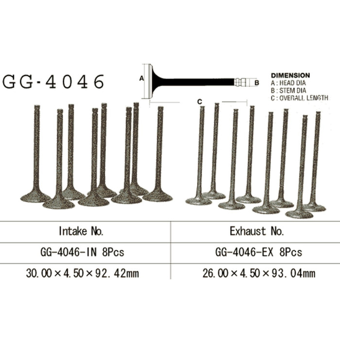 VESRAH Exhaust valve KAWASAKI ZX9R '98 -03, Z 1000A '03 -05 '(OEM: 12005-1256) (1pcs.) (MADE IN JAPAN)