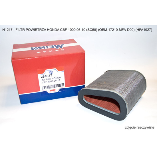MIW (MEIWA) ORO FILTRAS HONDA CBF 1000 06-10 (SC58) (OEM-17210-MFA-D00) (HFA1927) (50)