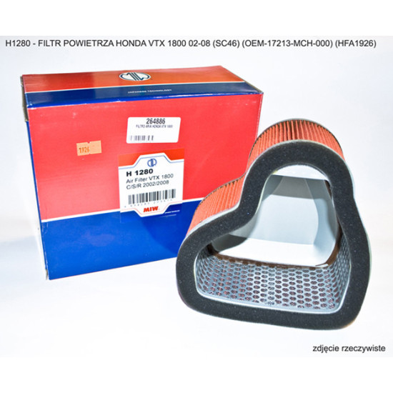 MIW (MEIWA) ORO FILTRAS HONDA VTX 1800 02-08 (SC46) (OEM-17213-MCH-000) (HFA1926)