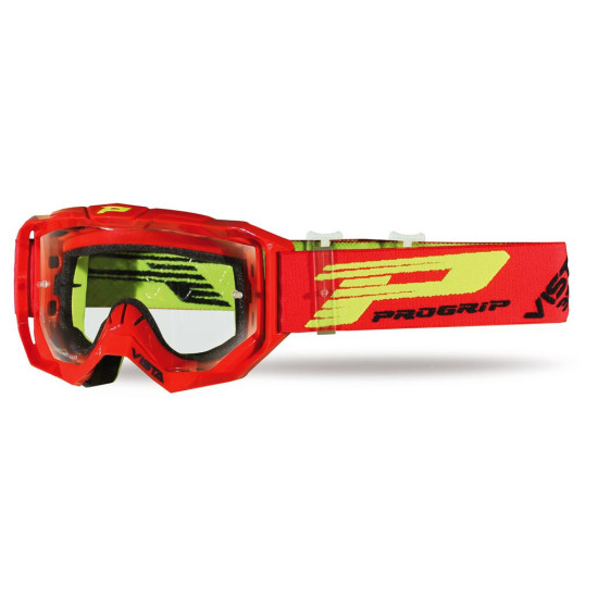 PROGRIP GOGLE PG3303-107 TR VISTA KOLOR CZERWONY (SZYBA PG3310 BEZBARWNA, ANTISCRATCH, NO FOG, ANTI UV + SZYBKA PG3310 O