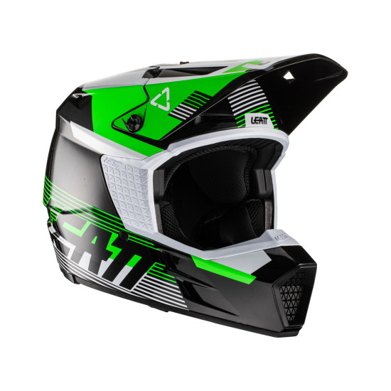 LEATT MOTO ŠALMAS 3.5 V22 ŠALMAS JUODOS SPALVOS JUODA / ŽALIA DYDIS XL (61-62 cm)