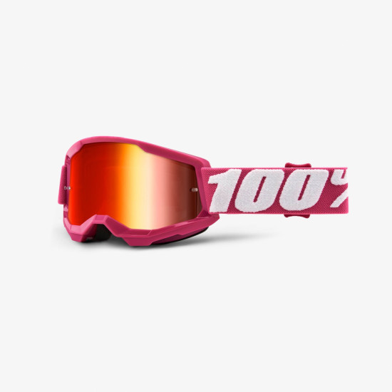 100 PERCENT STRATA 2 JAUNIMO IR VAIKŲ FLETCHER AKINIAI - VEIDRODINIS RAUDONAS LĘŠIS - ROŽINIS / BALTAS RAUDONAS VEIDRODI