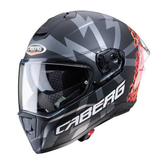 CABERG WYPRZEDAŻ KASK INTEGRALNY Z BLENDĄ MODEL DRIFT EVO STORM MATT BLACK / RED FLUO / ORANGE FLUO KOLOR CZARNY MAT CZE