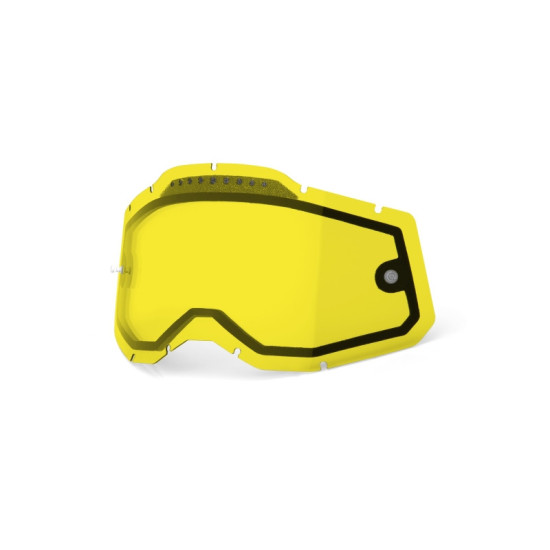 100 PROCENT RC2 / AC2 / ST2 REPLACEMENT LENS - VENTED DUAL PANE YELLOW, SZYBA / SZYBKA / SZYBKA DO GOGLI RACECRAFT 2 / A