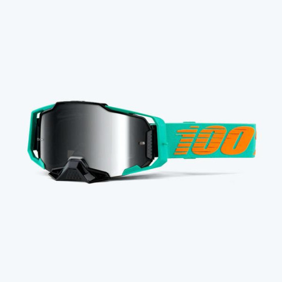 100 PROCENT GOGLE ARMEGA CLARK - MIRROR SILVER LENS - KOLOR CZARNY / ZIELONY SZYBKA SREBRNE LUSTRO