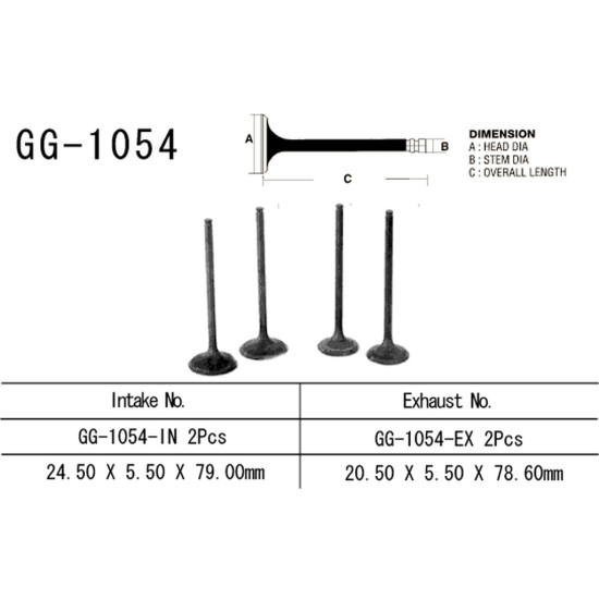 VESRAH exhaust valve HONDA CMX 250 REBEL '96-20' (OEM: 14721-KC1-920) (1pc.) (MADE IN JAPAN)