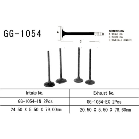 VESRAH Exhaust valve HONDA CMX 250 REBEL '96 -20 '(OEM: 14721-KC1-920) (1pcs) (Made in Japan)