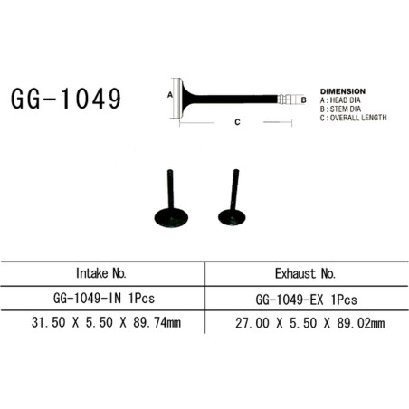 VESRAH exhaust valve HONDA CRF 230 '03-20' (OEM: 14721-KBB-900) (1pc.) (MADE IN JAPAN)