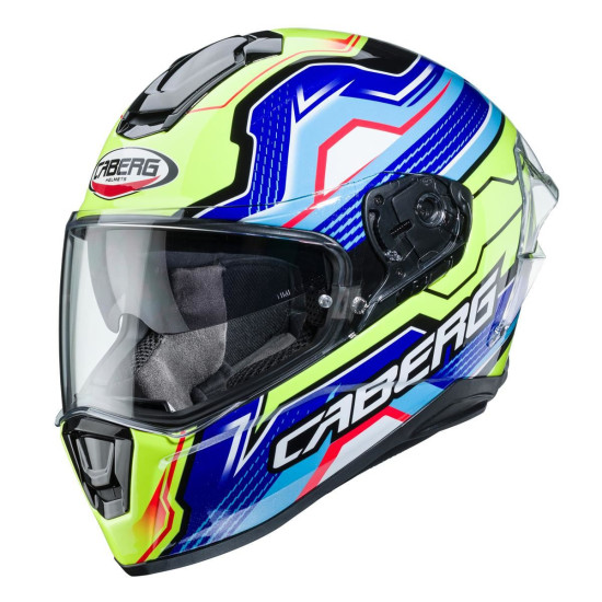 CABERG IŠPARDAVIMAS UŽDARAS ŠALMAS SU SKYDELIU, MODELIS DRIFT EVO LB29 (SU PINLOCK UŽRAKTU) SPALVA JUODA / MĖLYNA / GELT