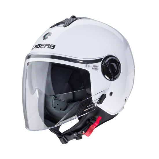 CABERG KASK OTWARTY JET Z BLENDĄ MODEL RIVIERA V4X SOLID KOLOR BIAŁY POŁYSK ROZMIAR M