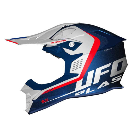 UFO ŠALMAS INTREPID CROSS SPALVA BALTA / MĖLYNA / RAUDONA FLUO DYDIS M (ECE 22R06)