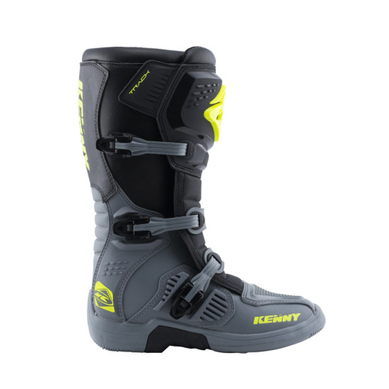 KENNY RACING KROSO / ENDURO BATAI TEKOS PILKI / NEONINĖS GELTONOS SPALVOS, 47 DYDIS