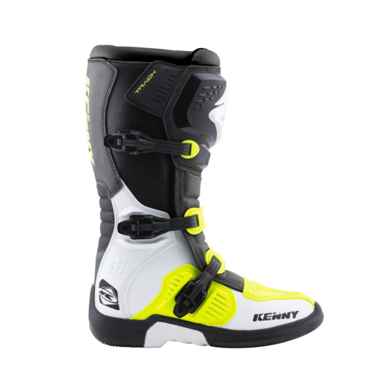 KENNY RACING BUTY CROSS / ENDURO MODEL TRACK WHITE / NEON YELLOW KOLOR BIAŁY / CZARNY / ŻÓŁTY FLUO ROZMIAR 47