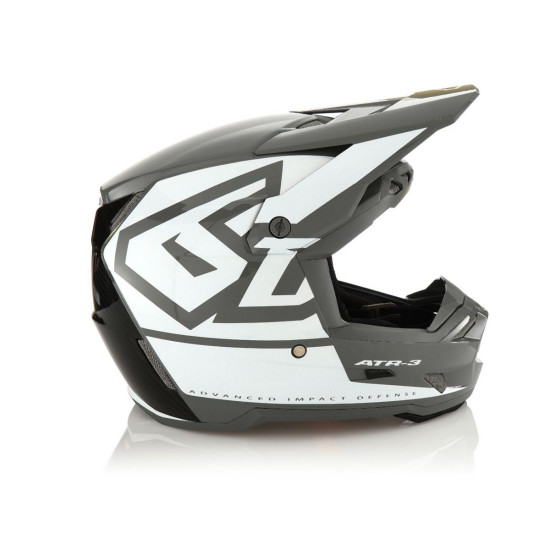 6D HELMETS KASK CROSS / ENDURO MODEL ATR-3 HEX GLOSS WHITE KOLOR CZARNY / SZARY / BIAŁY ROZMIAR L ( 58 - 59 CM )