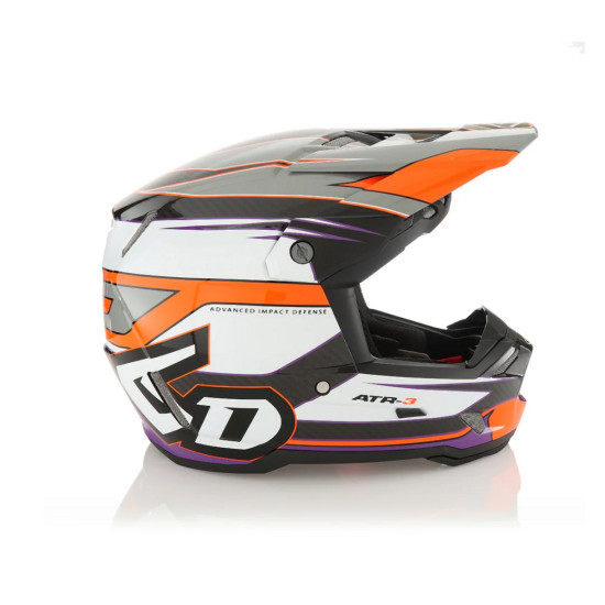 6D HELMETS KASK CROSS / ENDURO MODEL ATR-3 HYPER GLOSS NEON ORANGE / PURPLE KOLOR CZARNY / BIAŁY / POMARAŃCZOWY / FIOLET