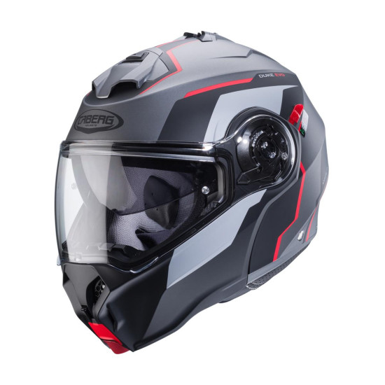 CABERG ATLENKIAMAS ŠALMAS, MODELIS DUKE EVO MOVE, SPALVA MATINIS PILKAS / JUODA / RAUDONA, DYDIS L (SU PINLOCK UŽRAKTU)
