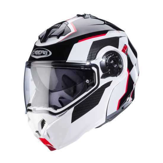 CABERG AKCIONALINIS ATLENKIAMAS MODULINIS ŠALMAS, MODELIS DUKE EVO MOVE, SPALVA JUODA / BALTA / RAUDONA, DYDIS XL (SU PI