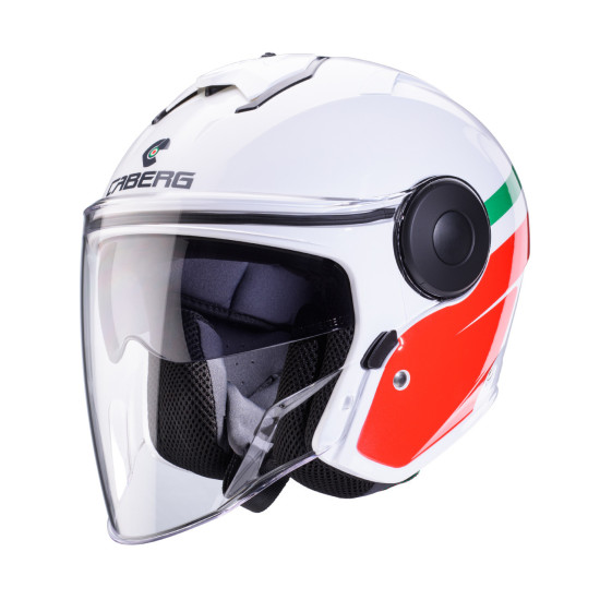 CABERG JET ATVIRAS ŠALMAS SU SKYDELIU, MODELIS SOHO ZEPHYR, SPALVA BALTA / ŽALIA / RAUDONA, DYDIS L