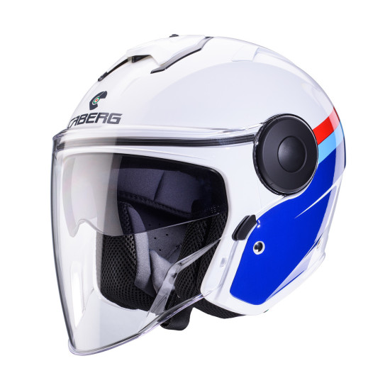 CABERG PROMOTION JET ATVIRAS ŠALMAS SU SKYDELIU, MODELIS SOHO ZEPHYR, SPALVA BALTA / MĖLYNA / RAUDONA, DYDIS M