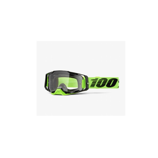 100 PERCENT ARMEGA NEON YELLOW AKINIAI - SKAIDRŪS LĘŠIAI - GELTONA FLUO / JUODA SPALVA SKAIDRŪS LĘŠIAI