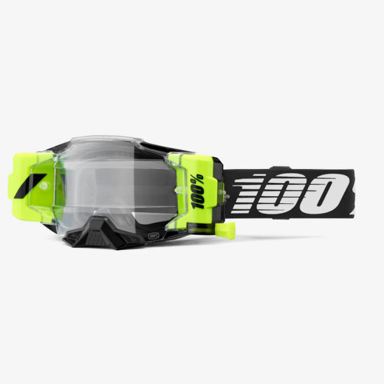 100 PROCENT GOGLE ARMEGA FORECAST ROLL-OFF BLACK - KOLOR ŻÓŁTY FLUO / CZARNY / BIAŁY SZYBKA PRZEŹROCZYSTA