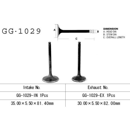 VESRAH Exhaust valve HONDA TRX 450 EU / FE / s '98 -'04 (1 engine) (OEM: 14721-HN0-670,14721-HN0-A00) (1pcs.) Made in Japan)