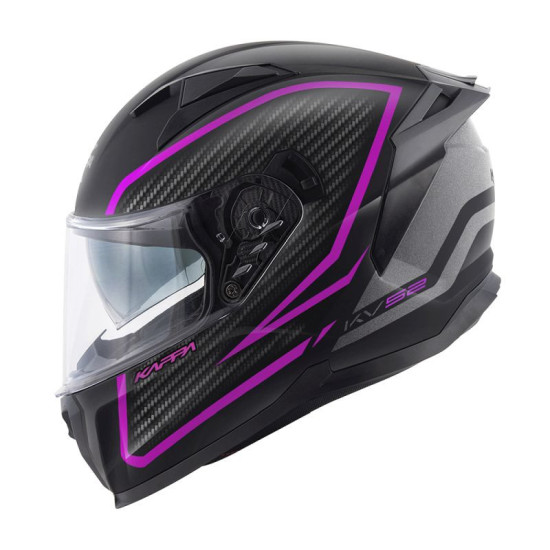 KAPPA KASK KV52 KRONOS INTEGRALNY Z BLENDĄ KOLOR CZARNY TYTANOWY FUKSIA MAT CARBON LOOK ROZMIAR 54 / XS (HOMOLOGACJA ECE