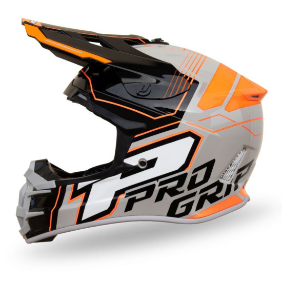 PROGRIP KASK CROSS PG3080 ADVENTURE KOLOR SZARY CZARNY POMARAŃCZOWY ROZM. XL (3080-211) ( HOMOLOGACJA ECE 22R06, ZAPIĘCI