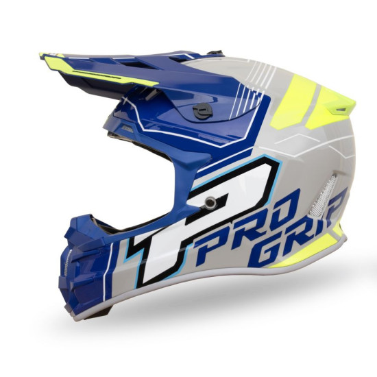 PROGRIP CROSS ŠALMAS PG3080 ADVENTURE SPALVA MĖLYNA PILKA GELTONA FLUO DYDIS S (3080-401) (ECE 22R06 PATVIRTINTA, DD UŽS