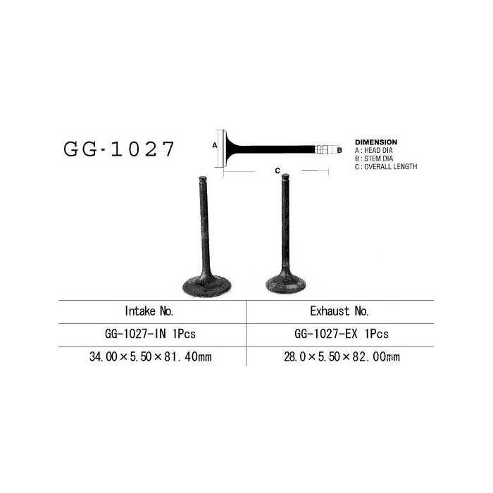 VESRAH exhaust valve HONDA TRX 400 FM/FW '95-'03 (for 1 engine) (OEM: 14721-HM7-000) (1pc.) (MADE IN JAPAN)