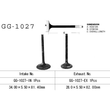 VESRAH Exhaust valve HONDA TRX 400 FM / FW '95 -'03 (1 engine) (OEM: 14721-HM7-000) (1pc) (Made in Japan)
