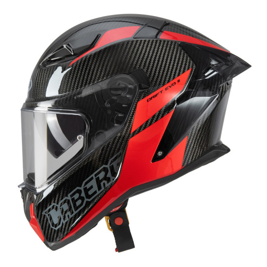 CABERG UŽDARAS ŠALMAS SU SKYDELIU, MODELIS DRIFT EVO II CARBON NOVA RED (SU PINLOCK UŽRAKTU) SPALVA JUODA / PILKA / RAUD