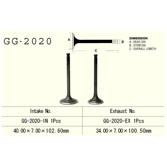 VESRAH exhaust valve YAMAHA YFM 350/400 WARRIOR/ RAPTOR '87-'09 (OEM: 1UY-12121-01)(for 1 engine) (1pc.) (MADE IN JAPAN)