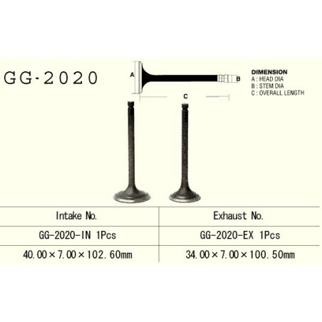 VESRAH Exhaust valve Yamaha yfm 350/400 Warrior / Raptor '87 -'09 (OEM: 1UY-12121-01) (1 engine) (1pc) (Made in Japan)
