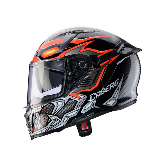 CABERG AVALON X GURKHA UŽDARO VEIDO ŠALMAS, SPALVA JUODA / PILKA / FLUO ORANŽINĖ, DYDIS S