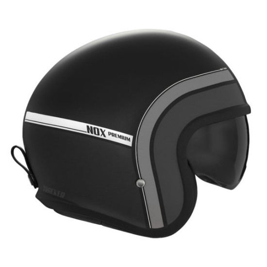 NOX PROMOCJA PREMIUM KASK OTWARTY JET NEXT TRAKER KOLOR CZARNY / TYTANOWY MAT ROZMIAR M (CIEMNA BLENDA)
