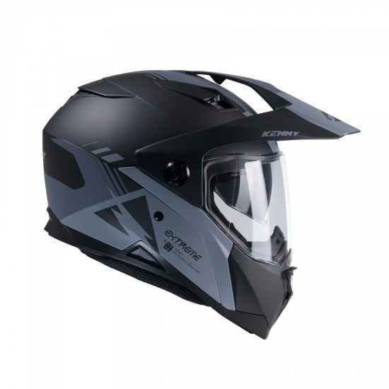 KENNY RACING KASK DUAL ADVENTURE MODEL EXTREME GRAPHIC BLACK / GREY MATT KOLOR CZARNY / SZARY ROZMIAR L ( 59 - 60 CM )