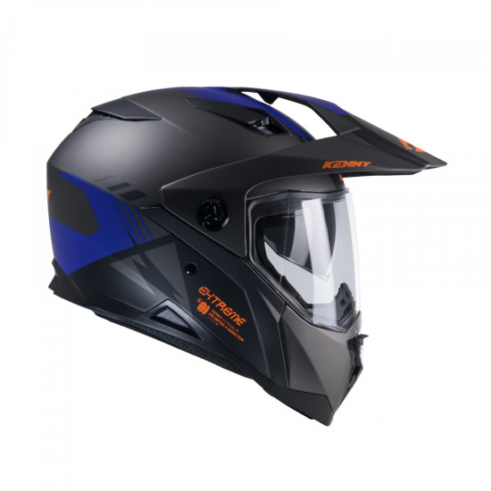 KENNY RACING KASK DUAL ADVENTURE MODEL EXTREME GRAPHIC GUNMETAL MATT KOLOR CZARNY / SZARY / NIEBIESKI ROZMIAR XL (61 - 6