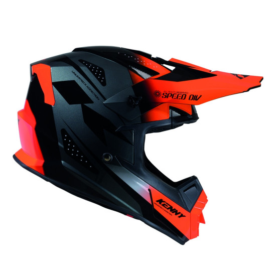 KENNY LENKTYNIŲ ŠALMAS KROSO / ENDURO BEKELĖS VAIKAMS / JAUNIMUI / VAIKIŠKAS GRAFINIS GREITIS NEONINĖS ORANŽINĖS SPALVOS