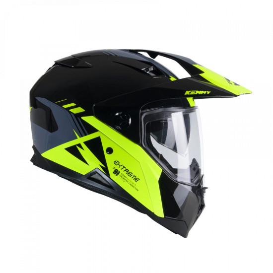 KENNY RACING KASK DUAL ADVENTURE MODEL EXTREME GRAPHIC NEON YELLOW KOLOR CZARNY / SZARY / ŻÓŁTY ROZMIAR S (55 - 56 CM)
