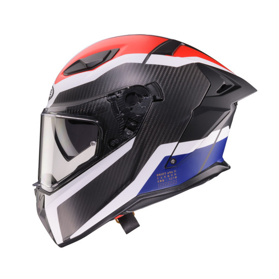CABERG 2026 UŽDARAS ŠALMAS SU SKYDELIU MODELIS DRIFT EVO II ANGLIES MĖLYNA CBR SPALVA JUODA / MĖLYNA / RAUDONA MATINIS D