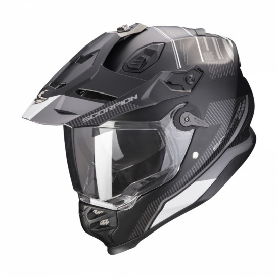 SCORPION DUAL ENDURO / NUOTYKIŲ ŠALMAS ADF-9000 AIR DYKUMOS SPALVA JUODA / MATINĖ SIDABRINĖ DYDIS L