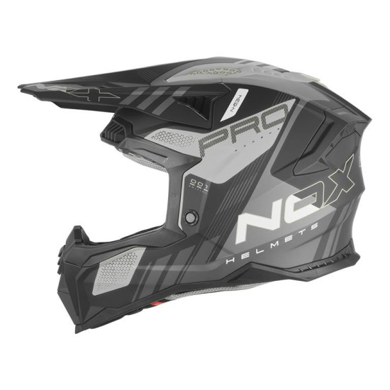NOX PROMOCJA KASK OFF ROAD / CROSS N634 STORM KOLOR SREBRNY MAT / CZARNY ROZMIAR XL