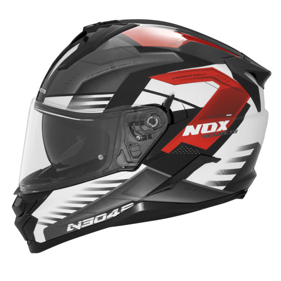 NOX PROMOCJA KASK INTEGRALNY (FULL FACE) Z BLENDĄ N304S CARVER KOLOR CZARNY / BIAŁY / CZERWONY ROZMIAR XL