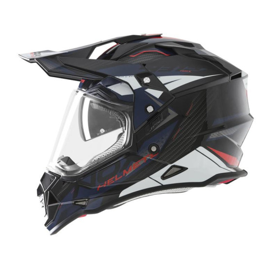 NOX PROMOCJA KASK OFFROAD / TRAIL DUOSPORT (DUAL) N312 TRACK Z SZYBKĄ I BLENDĄ KOLOR CZARNY / CZERWONY / NIEBIESKI ROZMI